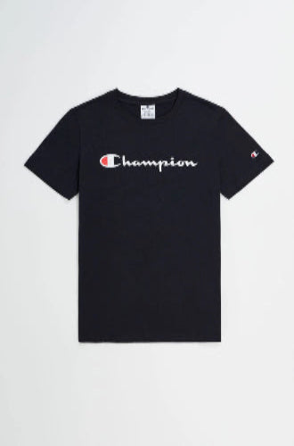 Champion Europe Women Full Script Logo Crewneck Tee – Black - ANTHEM