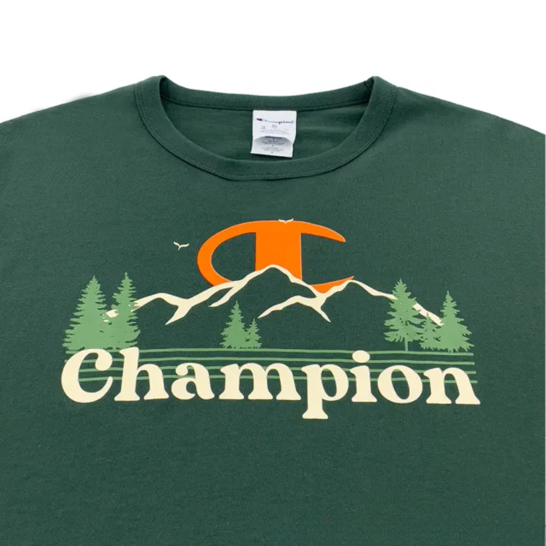 Champion Europe Men Middle Weight Short Sleeve Tee – Dark Green - ANTHEM