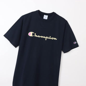 Champion Japan Script Logo Short Sleeve Tee – Navy - ANTHEM