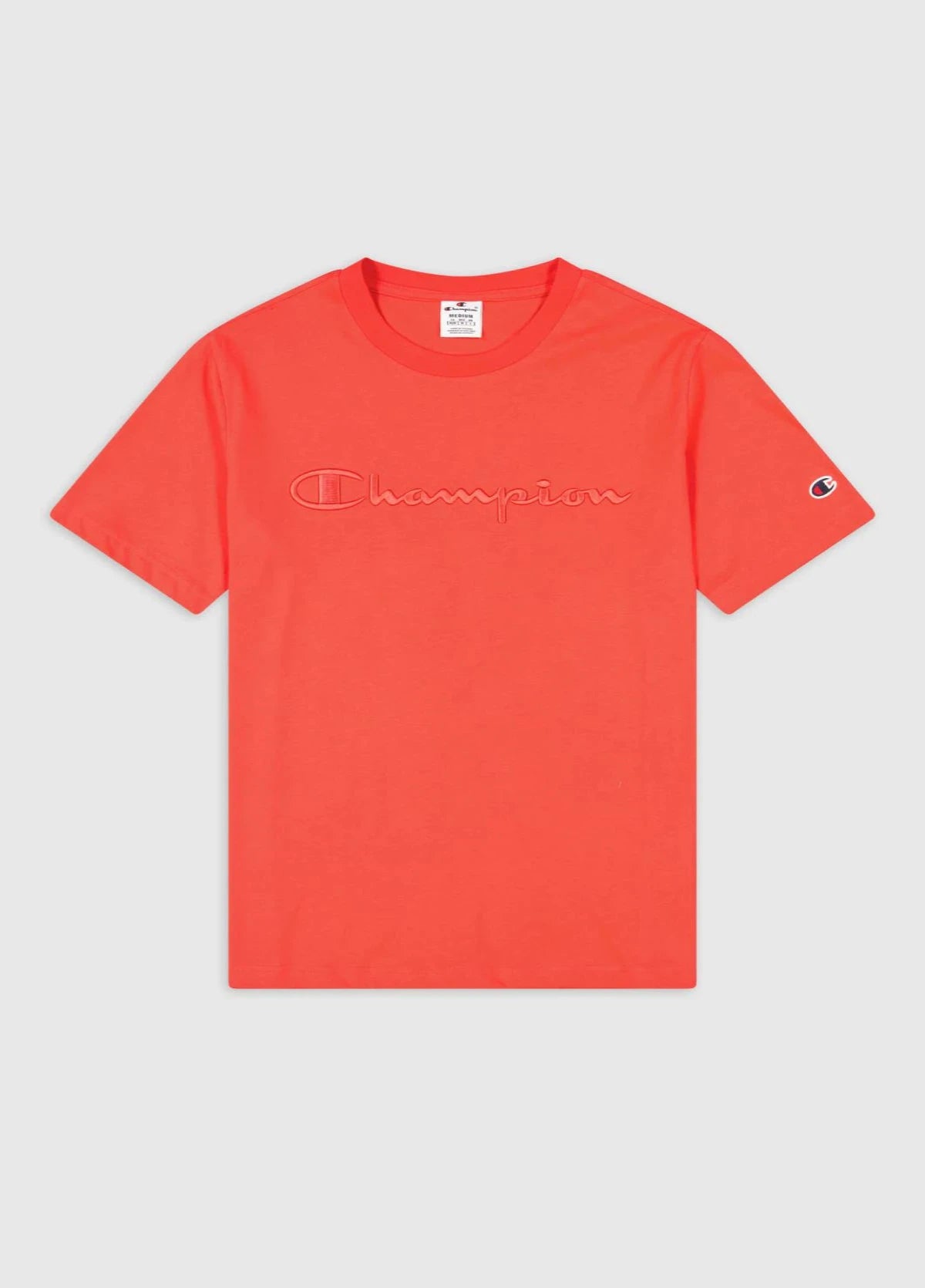 Champion Europe Men’s Crewneck Tee with Embroidered – Red - ANTHEM