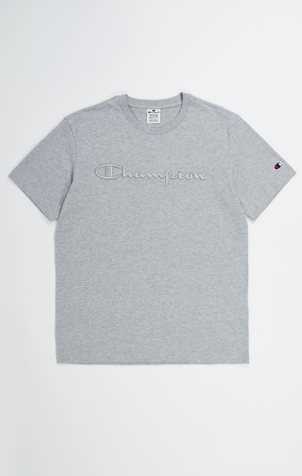 Champion Europe Men’s Crewneck Tee with Embroidered – Grey - ANTHEM