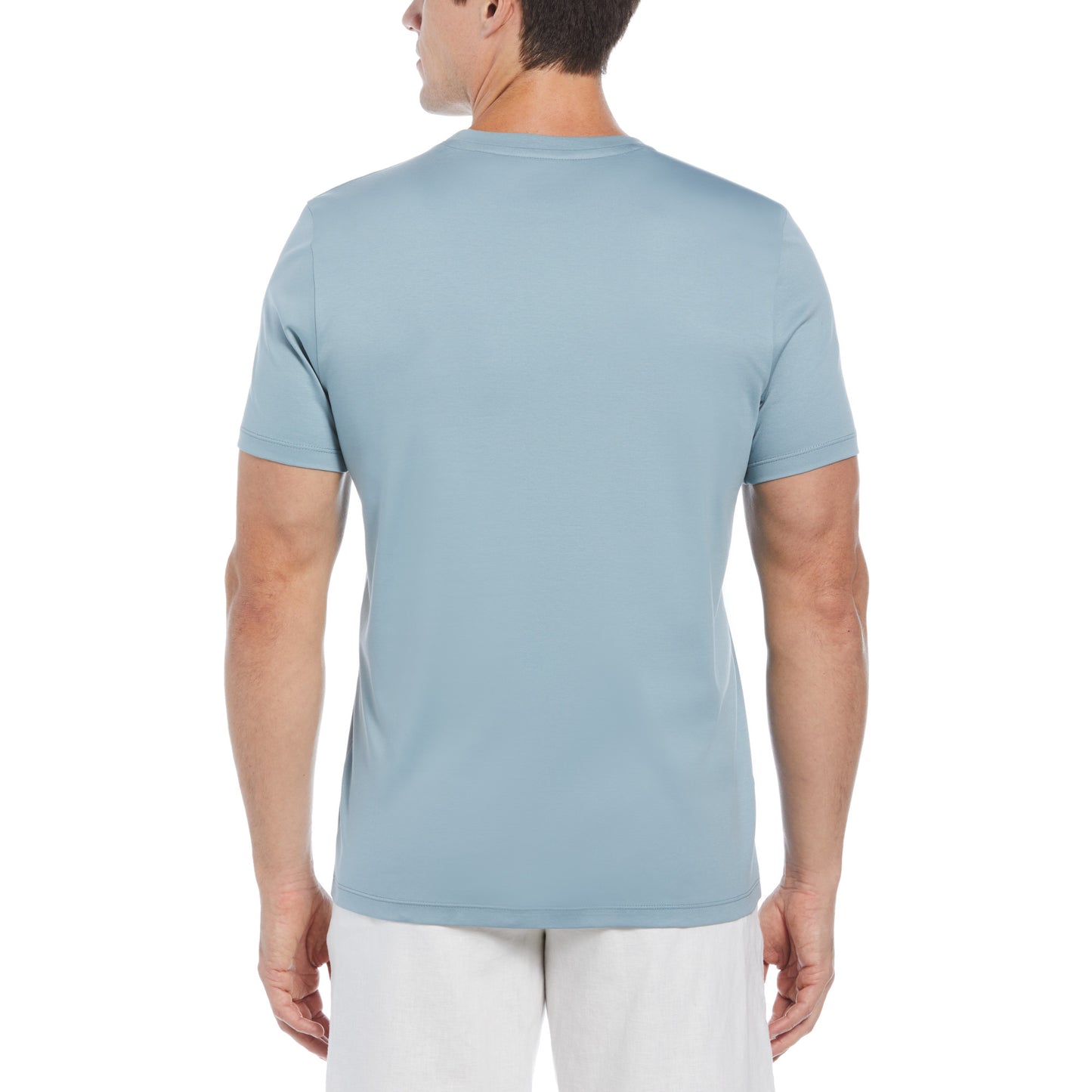 Perry Ellis Cool Interlock Crew Neck Short Sleeve T-Shirt in Citadel