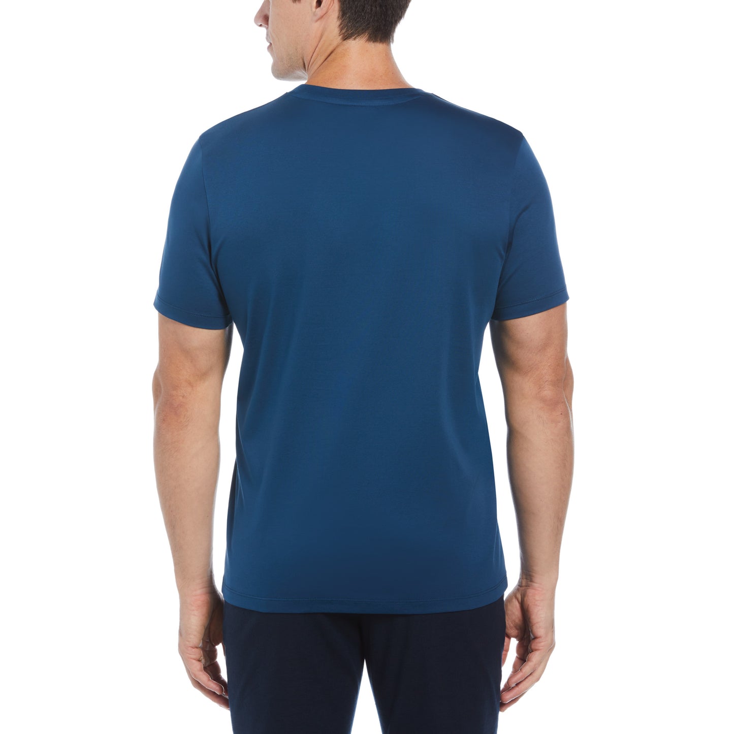 Perry Ellis Cool Interlock Crew Neck Short Sleeve T-Shirt in Gibraltar Sea