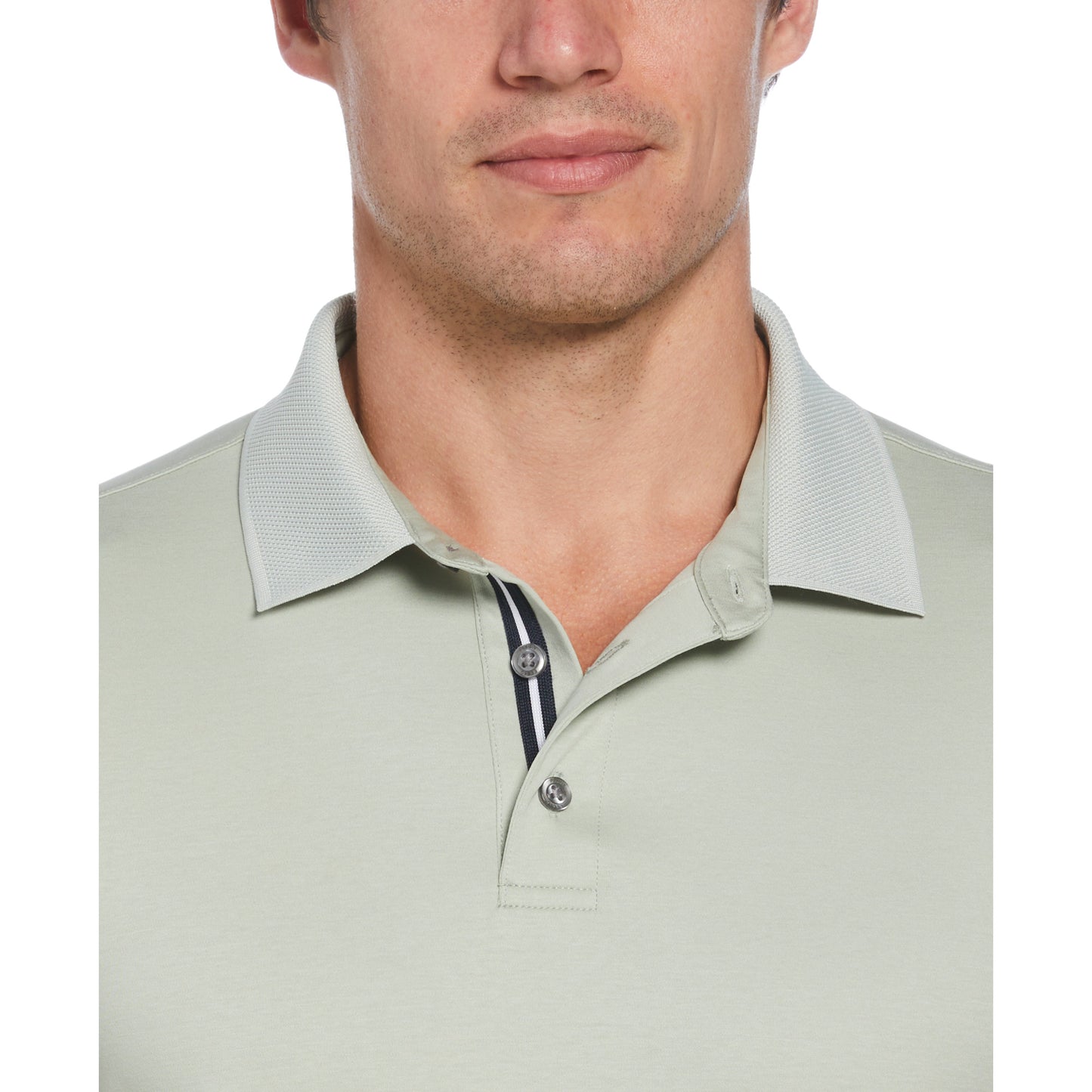 Perry Ellis Moisture Wicking Polo in Aqua Gray