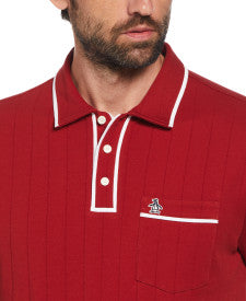 Original Penguin Drop Needle Short Sleeve Polo Shirt With Tipping – Red Dahlia - ANTHEM