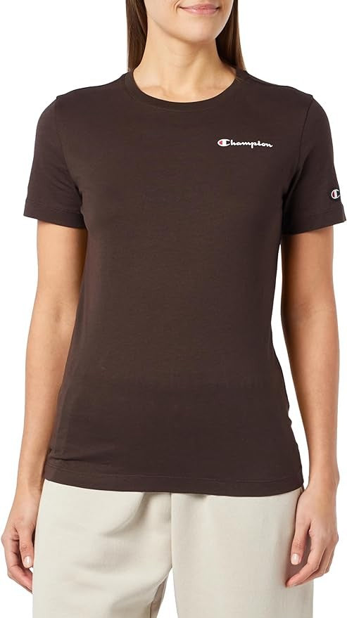 Champion Europe Women Crewneck with Left Chest Logo Tee – Dark