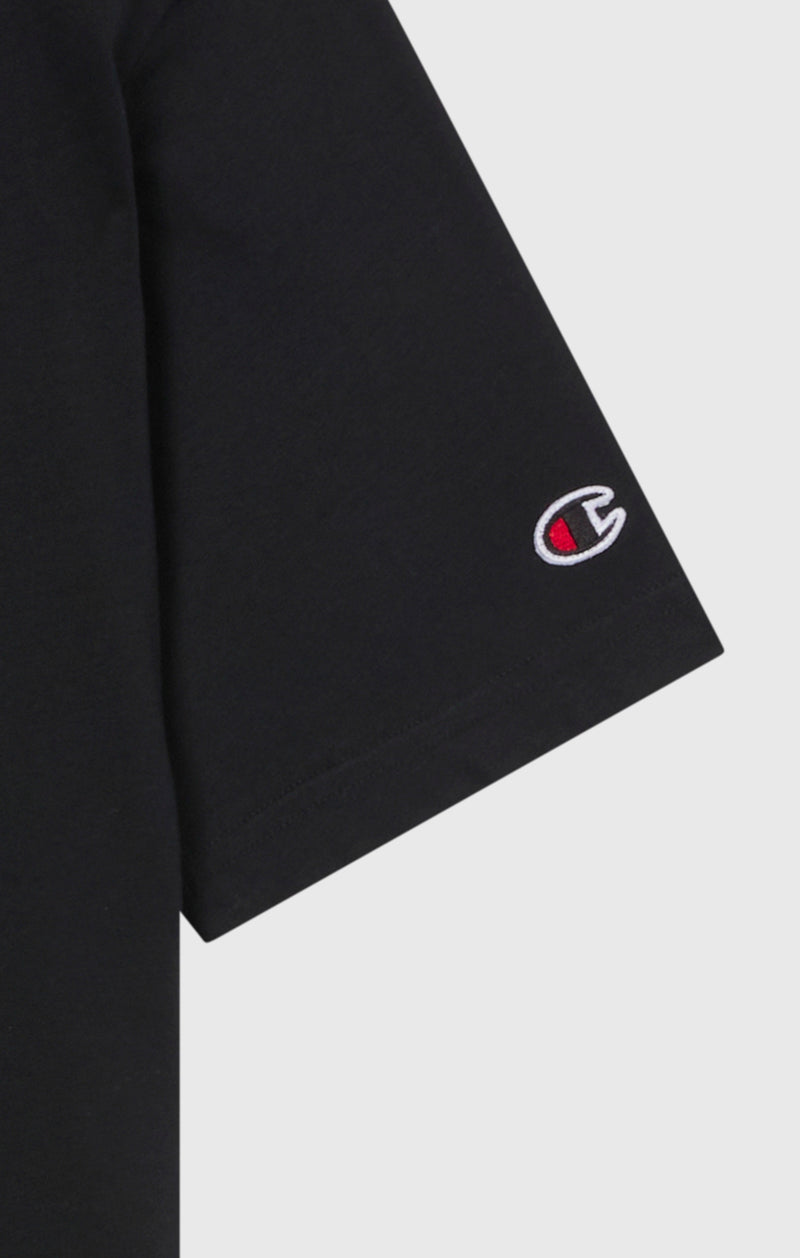 Champion Europe Men’s Crewneck Tee with Embroidered – Black - ANTHEM