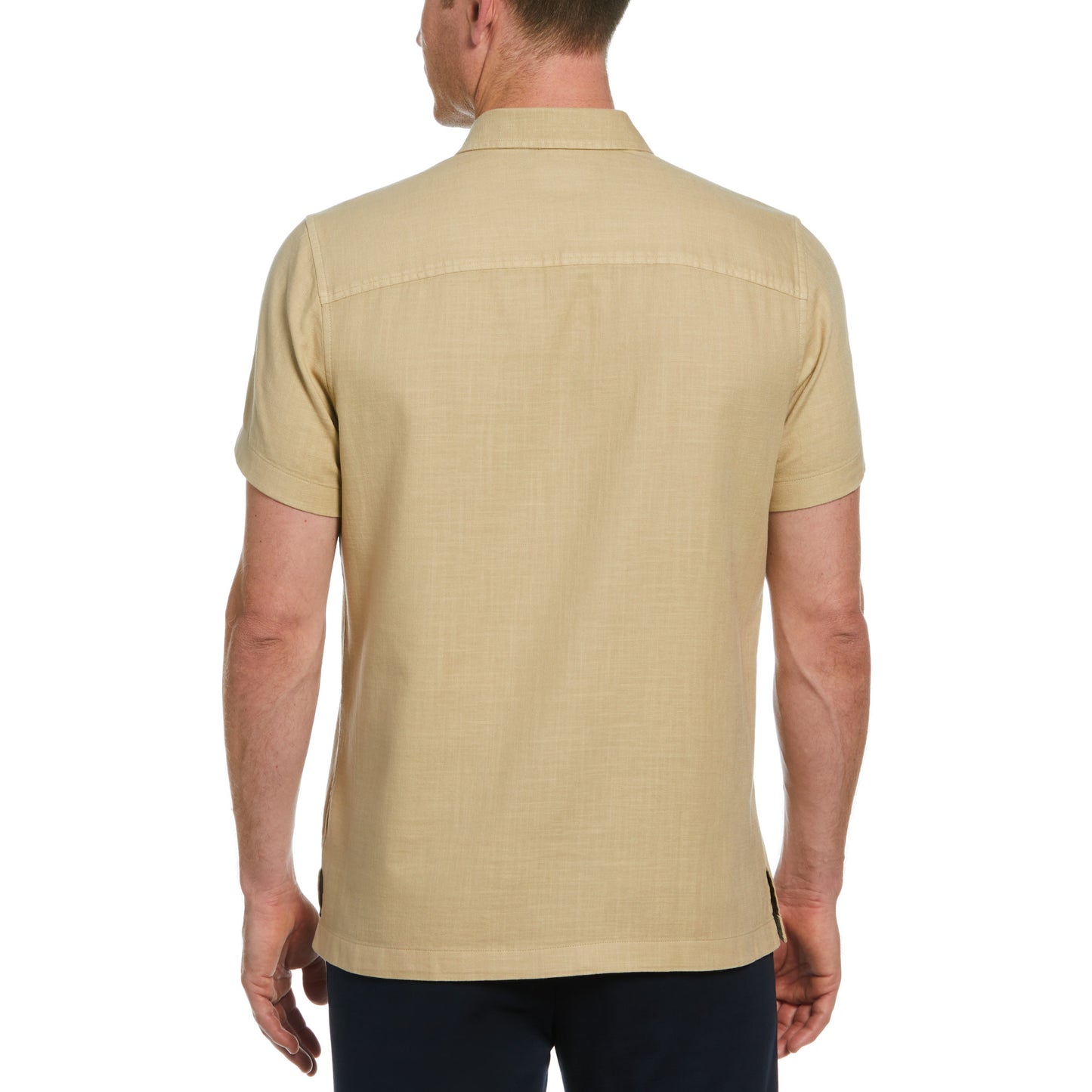 Perry Ellis Slub Twill Short Sleeve Button-Down Shirt in Twill