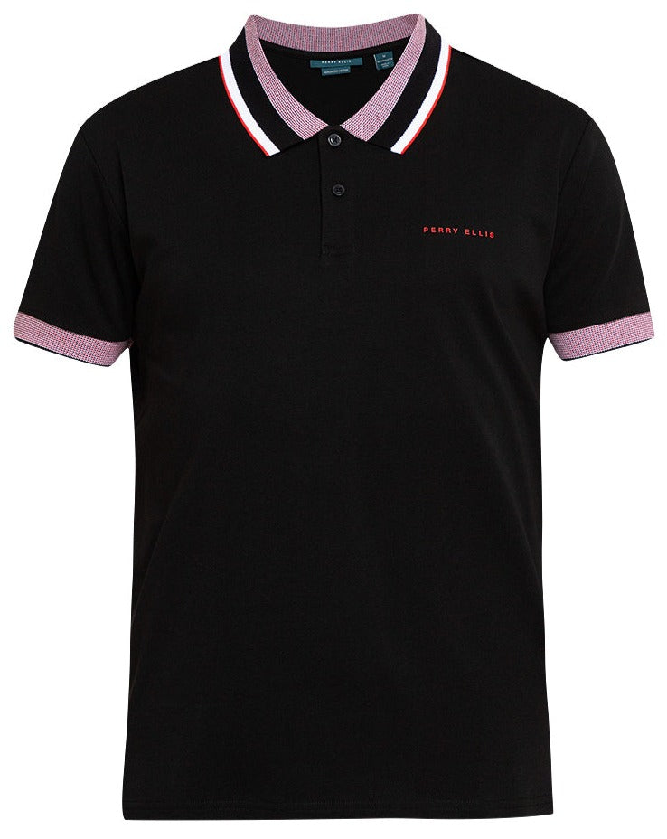 Perry Ellis Open Chest Knit Pimacotton Polo - ANTHEM
