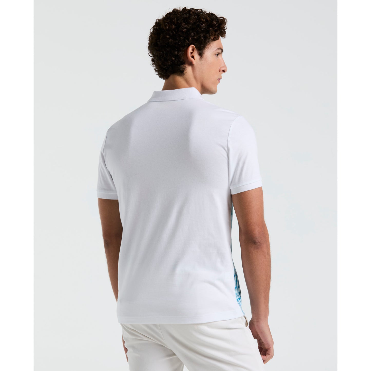 Original Penguin Mens Geo Jacquard Front Short Sleeve Polo Shirt Blue Tint