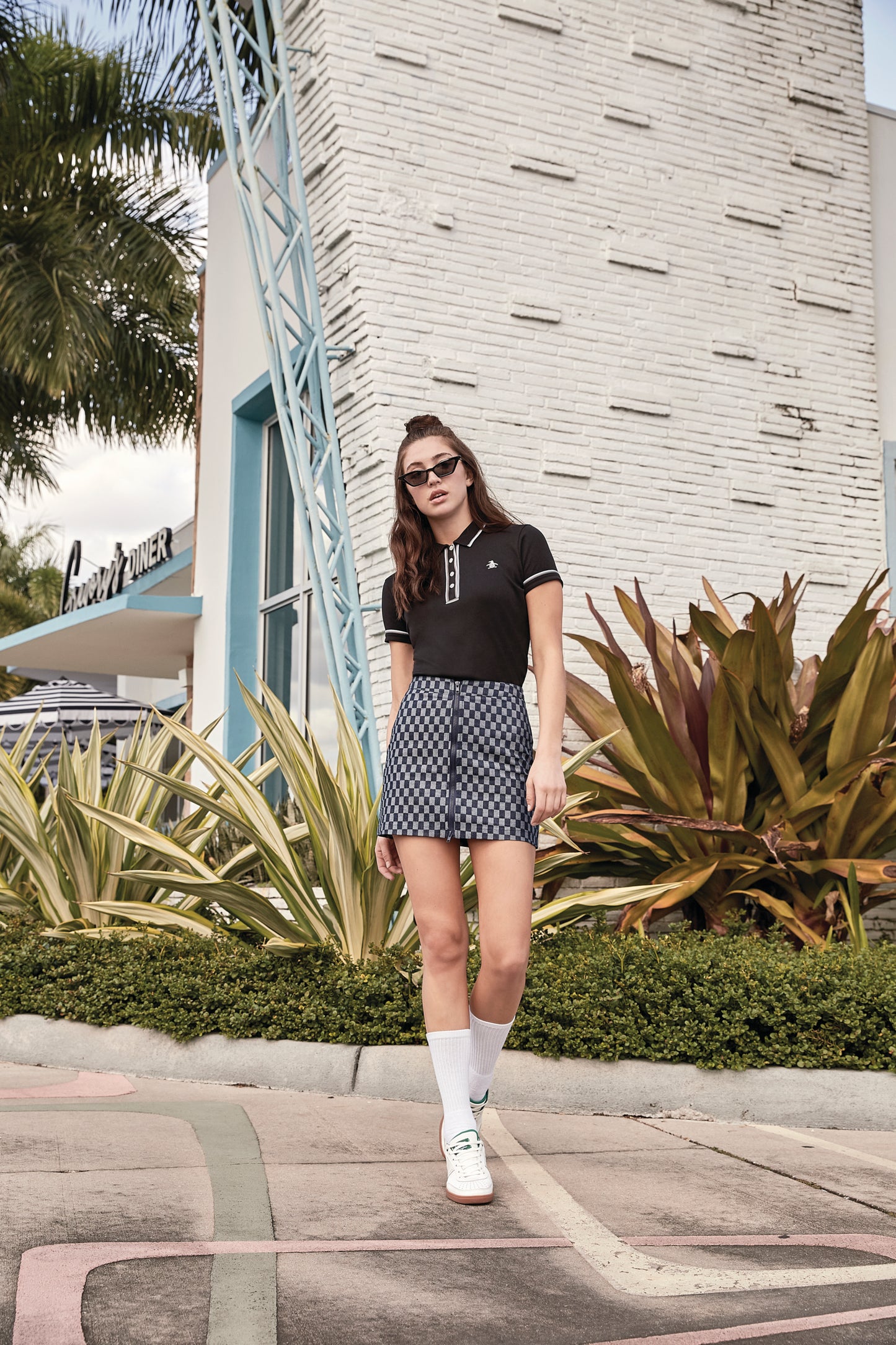 Original Penguin Womens Organic Cotton Veronica Short Sleeve Polo Shirt Dark Sapphire