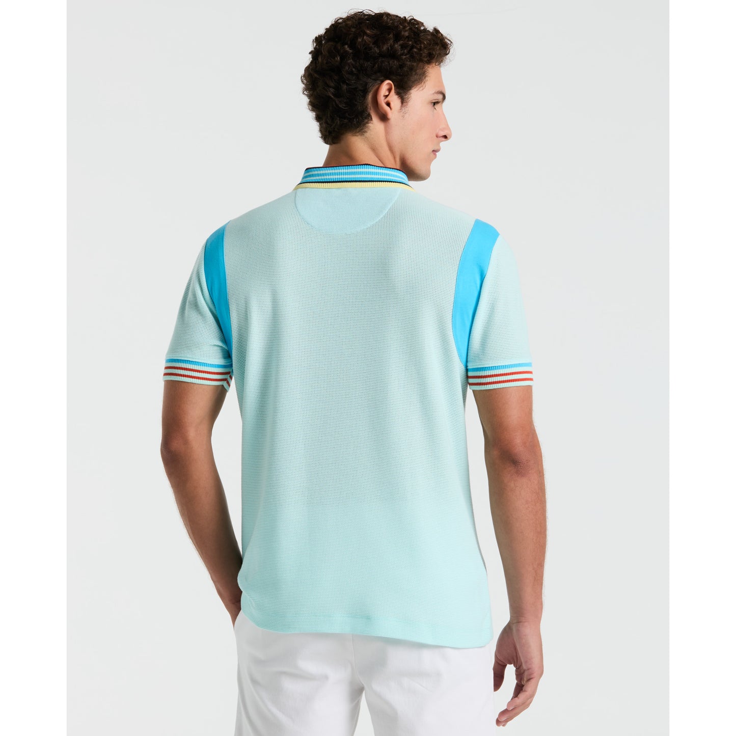 Original Penguin Cotton Mesh Tipped Short Sleeve Polo in Spa Retreat Blue - ANTHEM