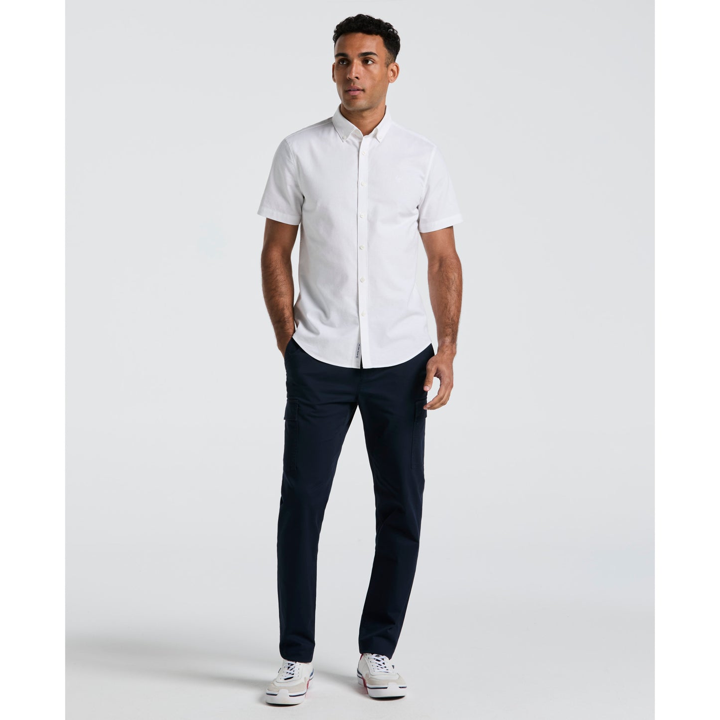 Original Penguin Core Oxford Short Sleeve Button-Down Shirt Bright White
