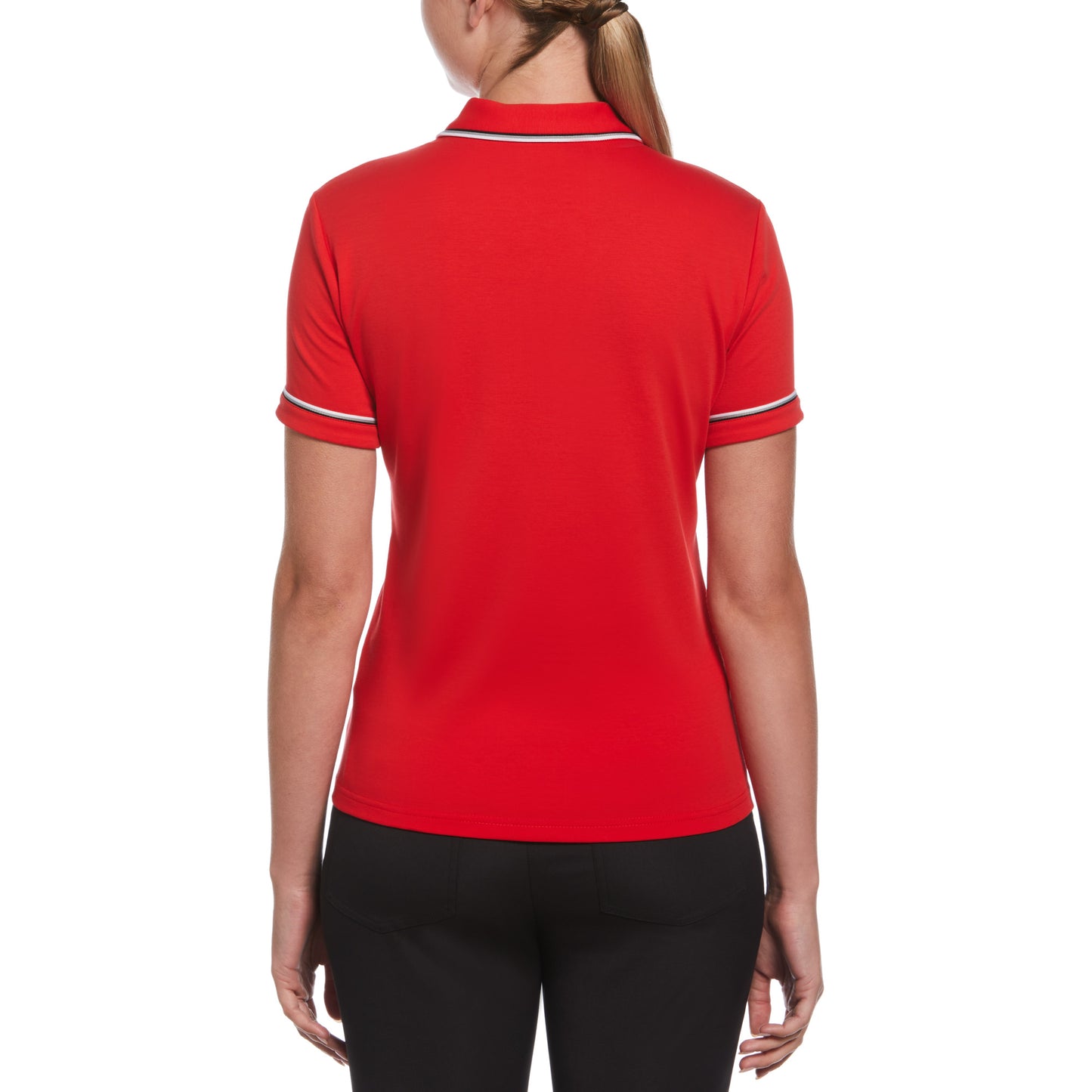 Original Penguin Womens Organic Cotton Veronica Short Sleeve Polo Shirt Racing Red