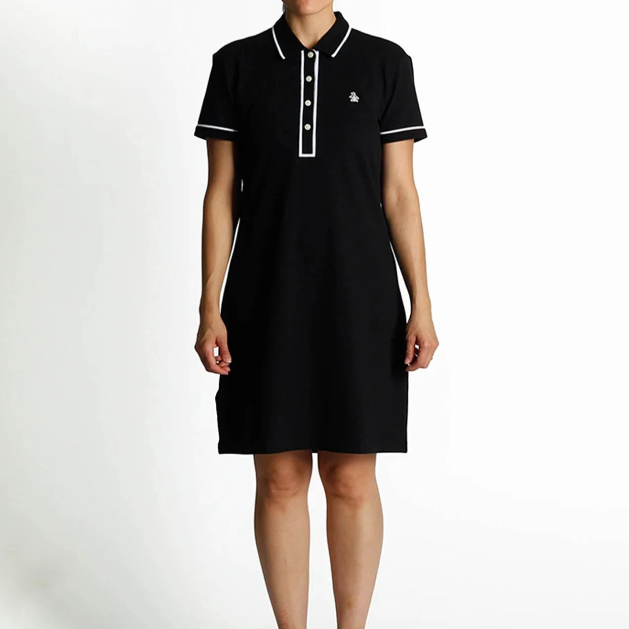 Original Penguin Womens Short Sleeve Organic Veronica Dress True Black