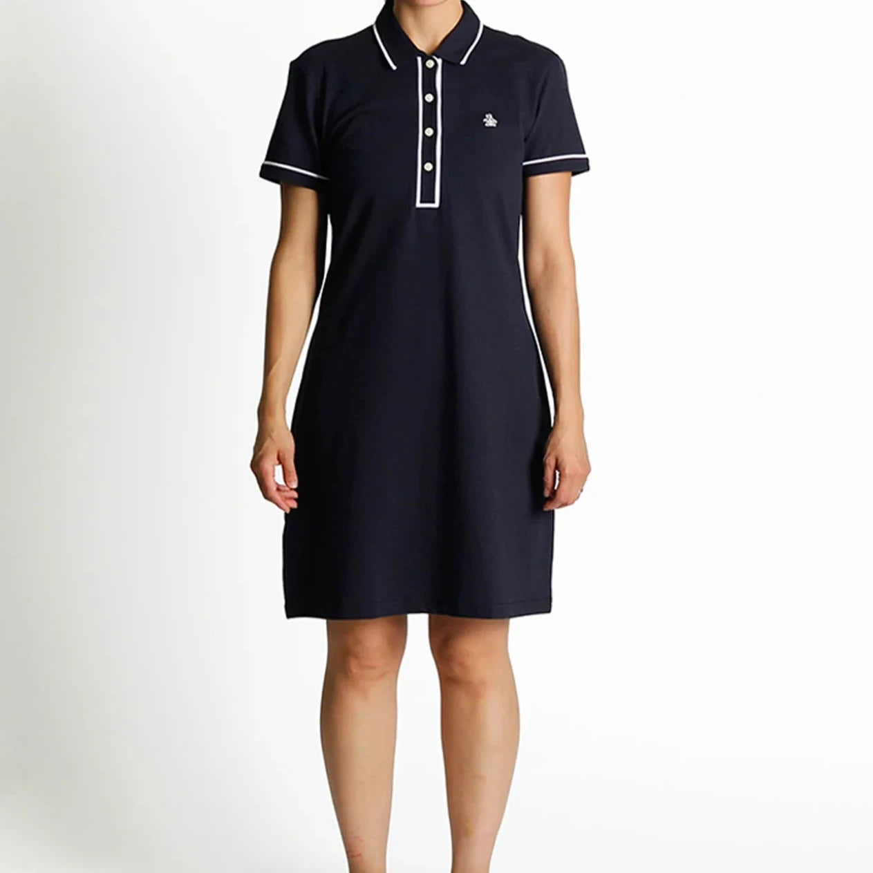 Original Penguin Womens Short Sleeve Organic Veronica Dress Dark Sapphire