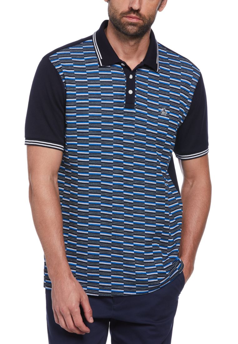 Original Penguin Jacquard Front Interlock Short Sleeve Polo Shirt - ANTHEM
