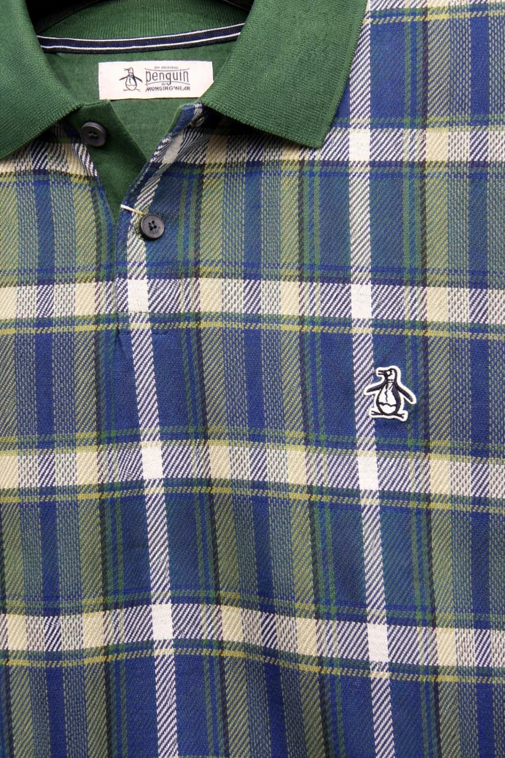Original Penguin Jacquard Front Plaid Polo - ANTHEM