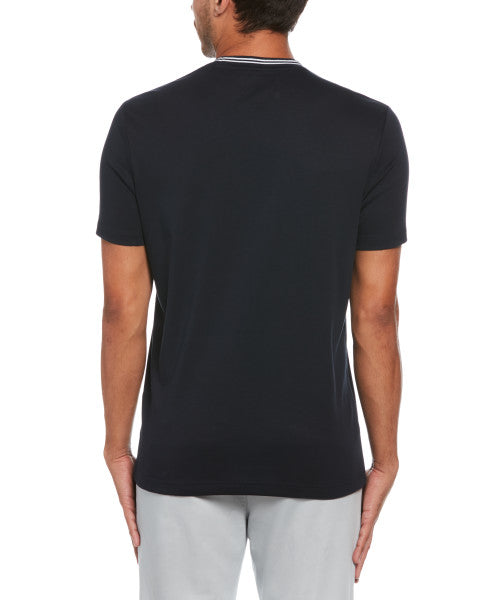 Original Penguin Rubber Sticker Pete Short Sleeve Tee Shirt – Dark Sapphire - ANTHEM