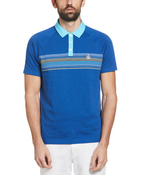 Original Penguin Engineered Chest Stripe Pique Short Sleeve Polo
