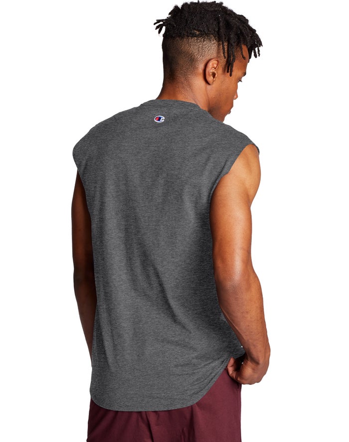 Champion USA Classic Graphic Muscle Tee - Granite Heather - ANTHEM