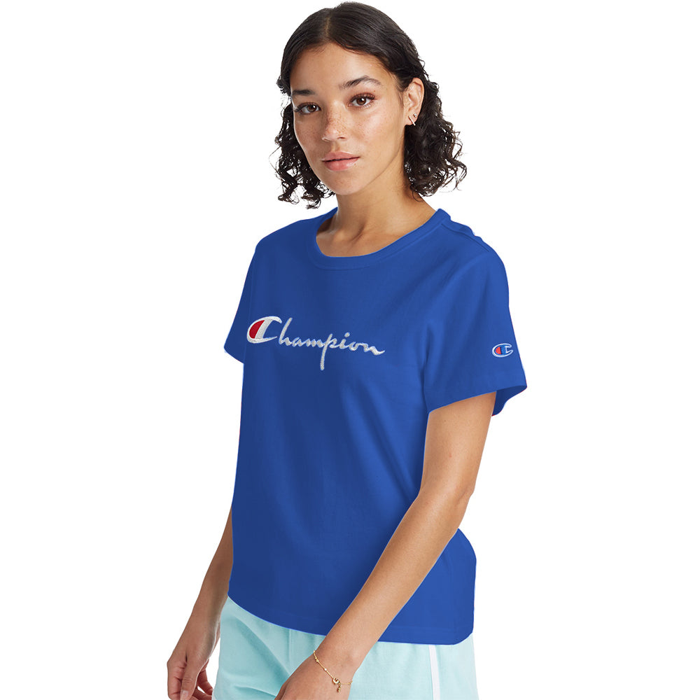 Champion USA Womens The Girlfriend Tee - Deep Blue Water - ANTHEM