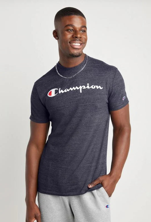 Champion USA Men’s Classic Script Logo Tee – Navy Heather - ANTHEM