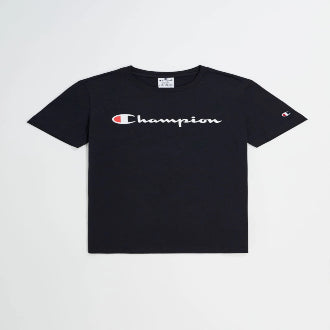 Champion Europe Women Full Script Logo Crewneck T-Shirt – Black