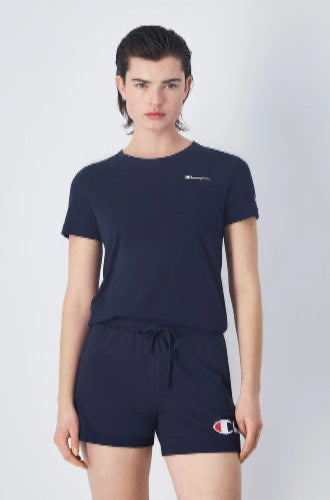 Champion Europe Women Crewneck with Left Chest Logo – Navy - ANTHEM