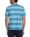 Original Penguin Slub Engineered Stripe Short Sleeve Tee Shirt - Mosaic Blue