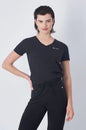 Champion Europe Women V-Neck T-shirt with Left Chest Logo – Black - ANTHEM
