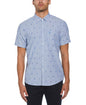 Original Penguin Oxford Re-Pete Print Short Sleeve Button-Down Shirt – Classic Blue - ANTHEM