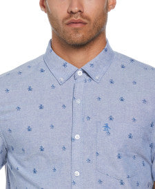 Original Penguin Oxford Re-Pete Print Short Sleeve Button-Down