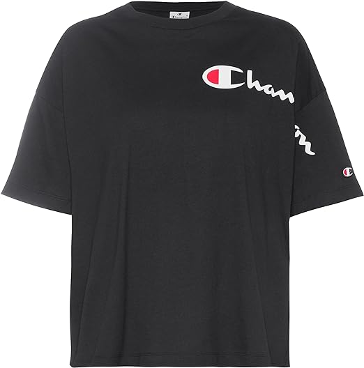 Champion Europe Women Crewneck with Big Left Chest Logo – Black - ANTHEM