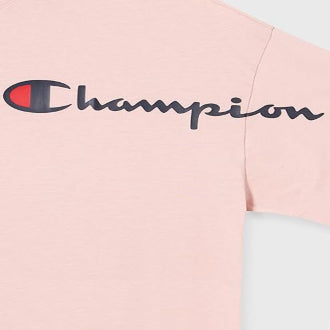 Champion Europe Women Crewneck with Big Left Chest Logo – Pink