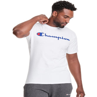 Champion USA Men’s Classic Script Logo T-Shirt – White
