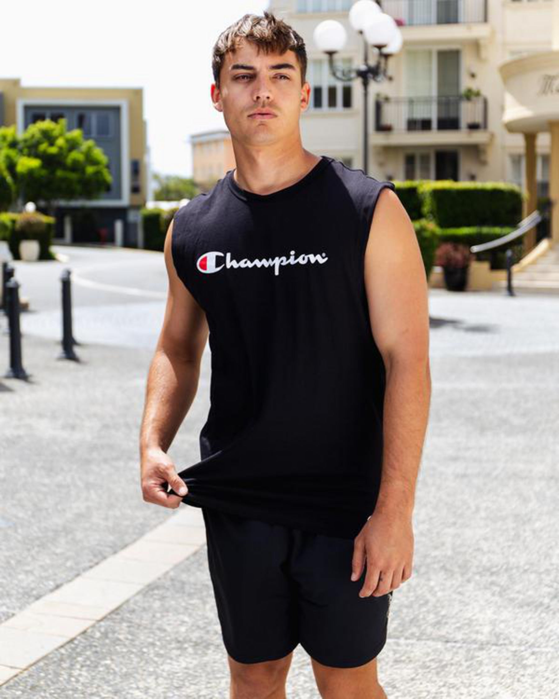 Champion US Classic Graphic Muscle Tee – Black - ANTHEM