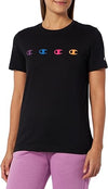 Champion Europe Women Graphic Crewneck T-Shirt with C Logo  – Black