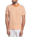 Original Penguin Textured Stripe Jacquard Short Sleeve Tee Shirt - Russet Orange