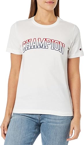 Champion Europe Women Full Script Logo Crewneck T-Shirt  – White