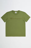 Champion Europe Men’s Crewneck T-Shirt with Embroidered  – Olive Green
