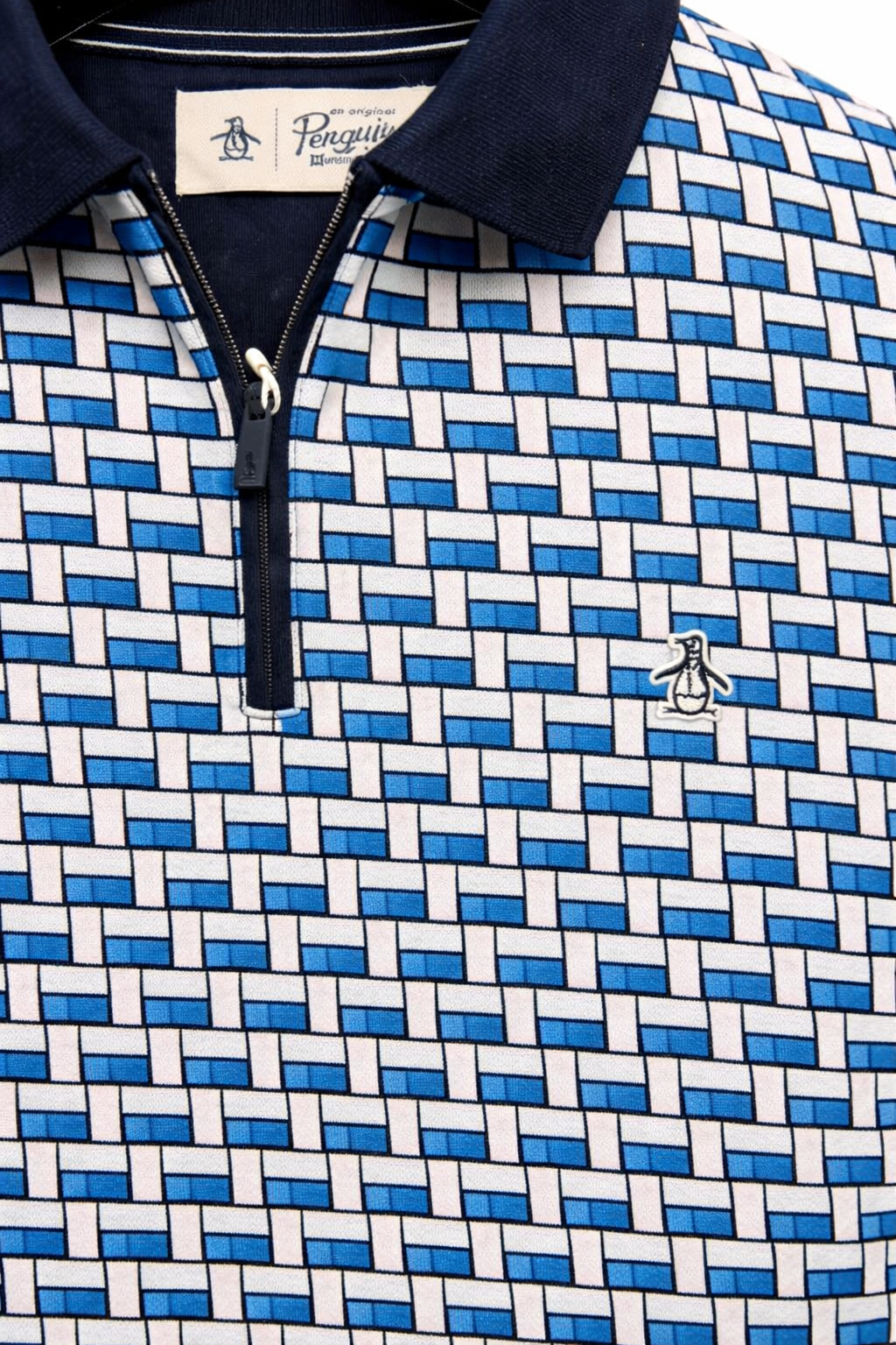 Original Penguin Jacquard Front Quarter Zip Cotton Jersey - ANTHEM