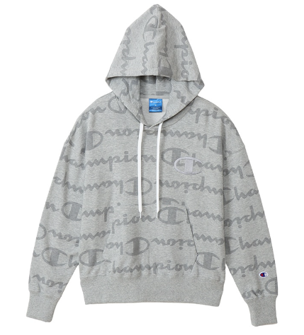 Champion Japan All Over Print Hoodie – Oxford Grey