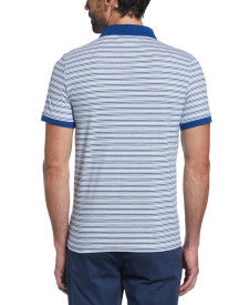 Original Penguin Auto Stripe Short Sleeve Polo Shirt – Cerulean