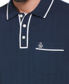 Original Penguin Drop Needle Short Sleeve Polo Shirt With Tipping – Dress Blues