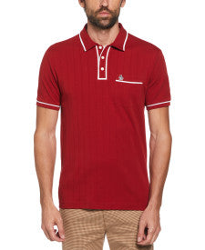 Original Penguin Drop Needle Short Sleeve Polo Shirt With Tipping – Red Dahlia - ANTHEM