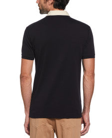 Original Penguin Vertical Stripe Short Sleeve Polo Shirt – True Black