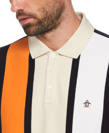 Original Penguin Vertical Stripe Short Sleeve Polo Shirt – True Black
