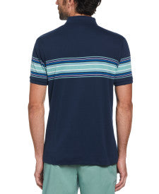 Original Penguin Chest Stripe Short Sleeve Polo Shirt – Dress Blues