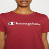 Champion Europe Women Full Script Logo Crewneck T-Shirt – Burgundy
